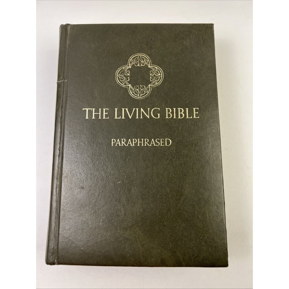 The Living Bible Paraphrased Copyright 1971 Tyndale Green Padded Good